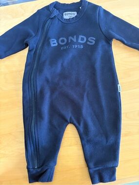 Bonds Navy Zip-Front Baby One-Piece